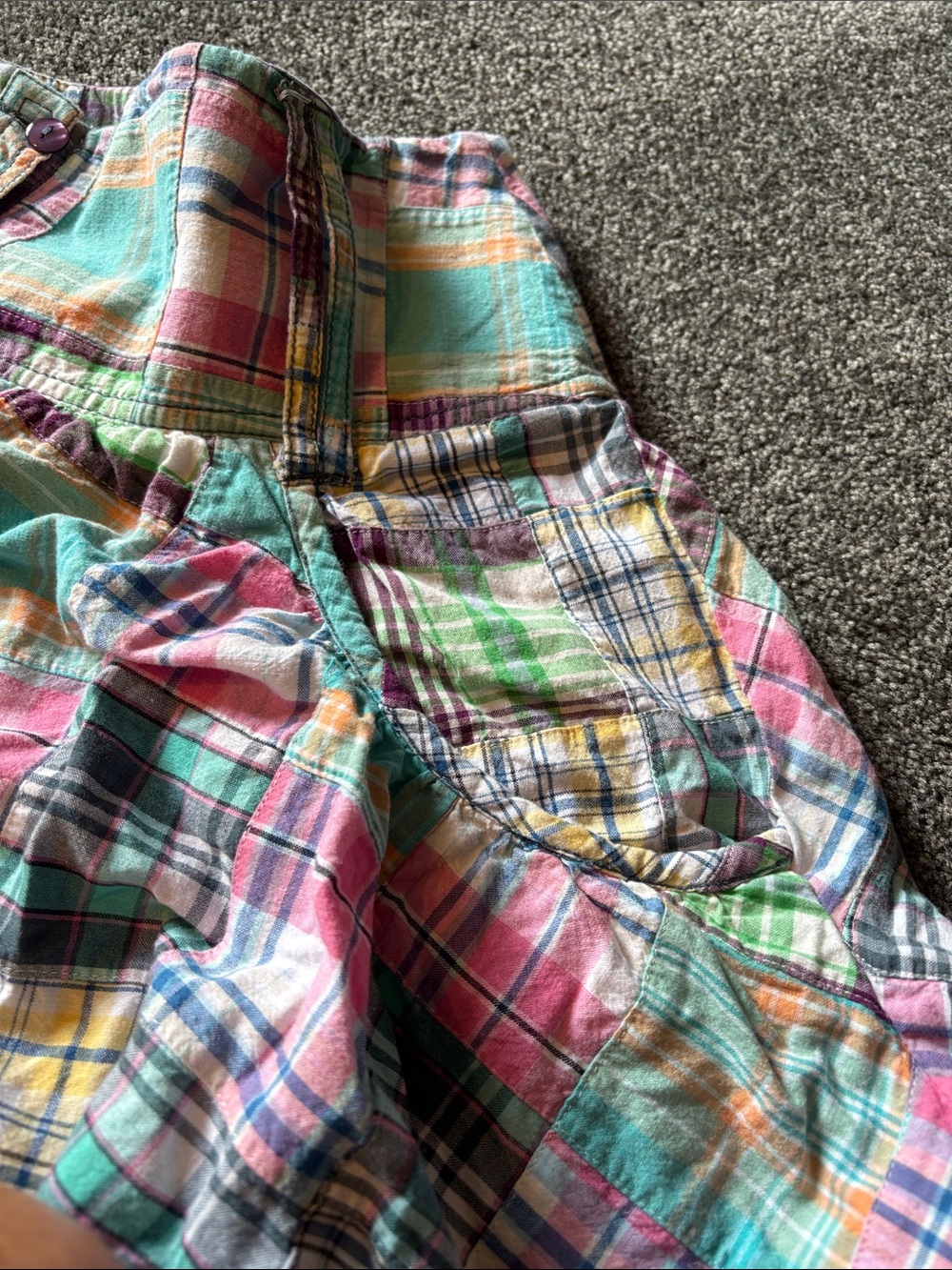 Multicolor Plaid Ruffled Cotton Skirt - Picture 3 of 4